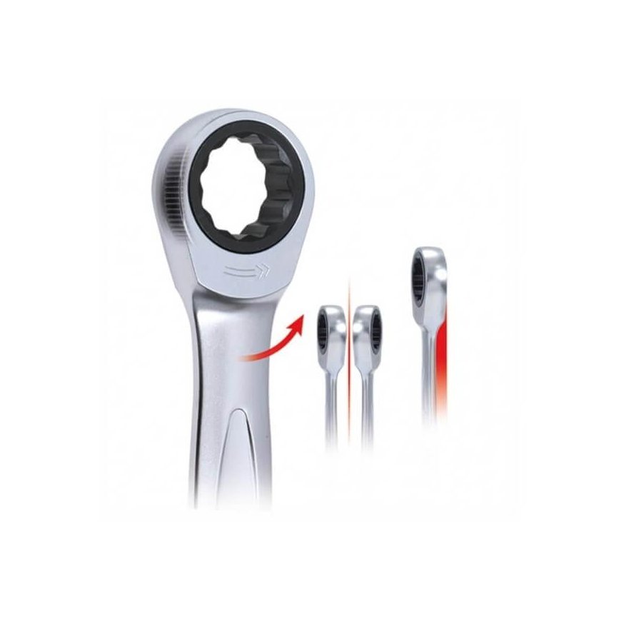 4 dalių kombinuotų terkšlinių raktų rinkinys KS TOOLS GEARplus 24-32mm – 5