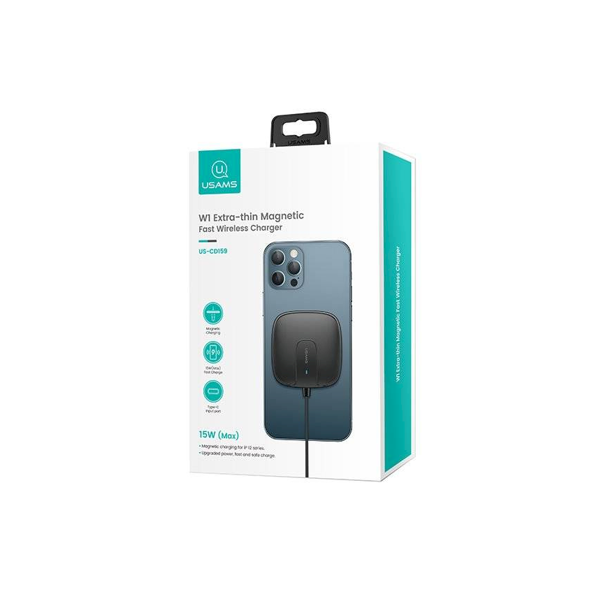 USAMS CD-159 wireless magnetic charger 15W, Black – 2