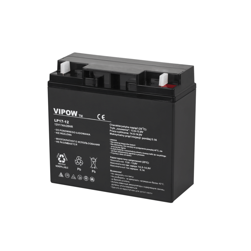 Švino akumuliatorius VIPOW 12V 17Ah – 2