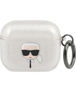 Karl Lagerfeld Karl Lagerfeld KLA3UKHGS 3 AirPods Cover Silver/Silver Gkrater Karl Head
