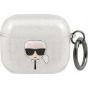 Karl Lagerfeld Karlo Lagerfeldo KLA3UKHGS 3 AirPods viršelis Sidabrinė/sidabro Gkraterio Karlo galva