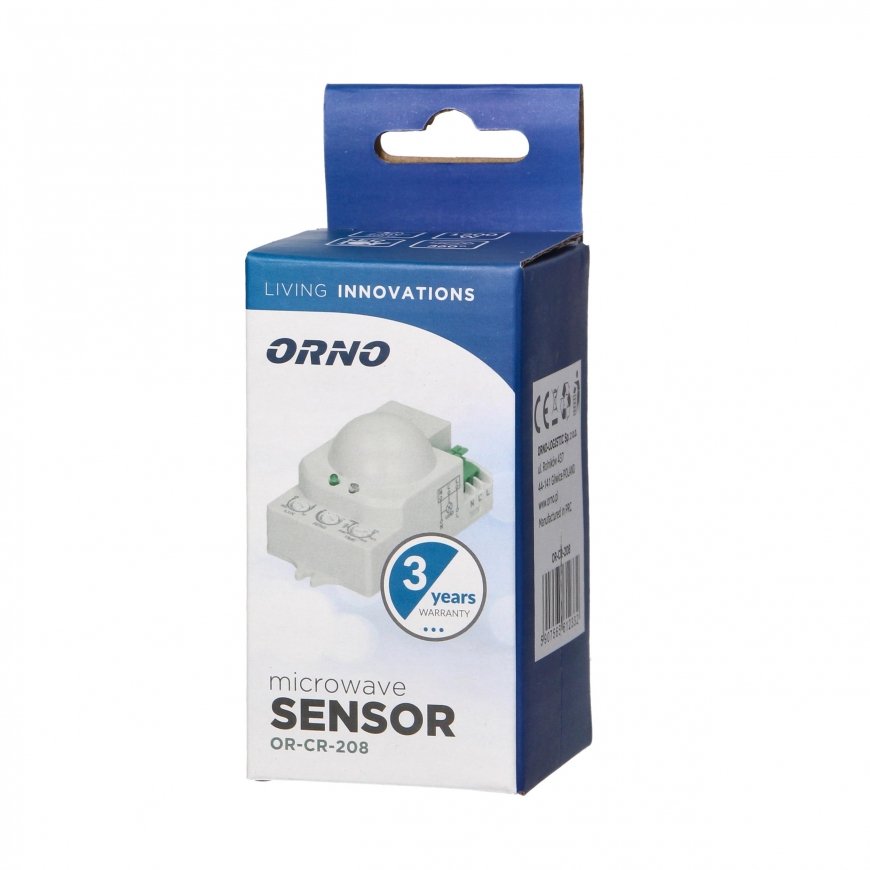 Orno Microwave motion sensor 5.8GHz 1200W 360 ° 3-2000 lx white (OR-CR-208) – 11