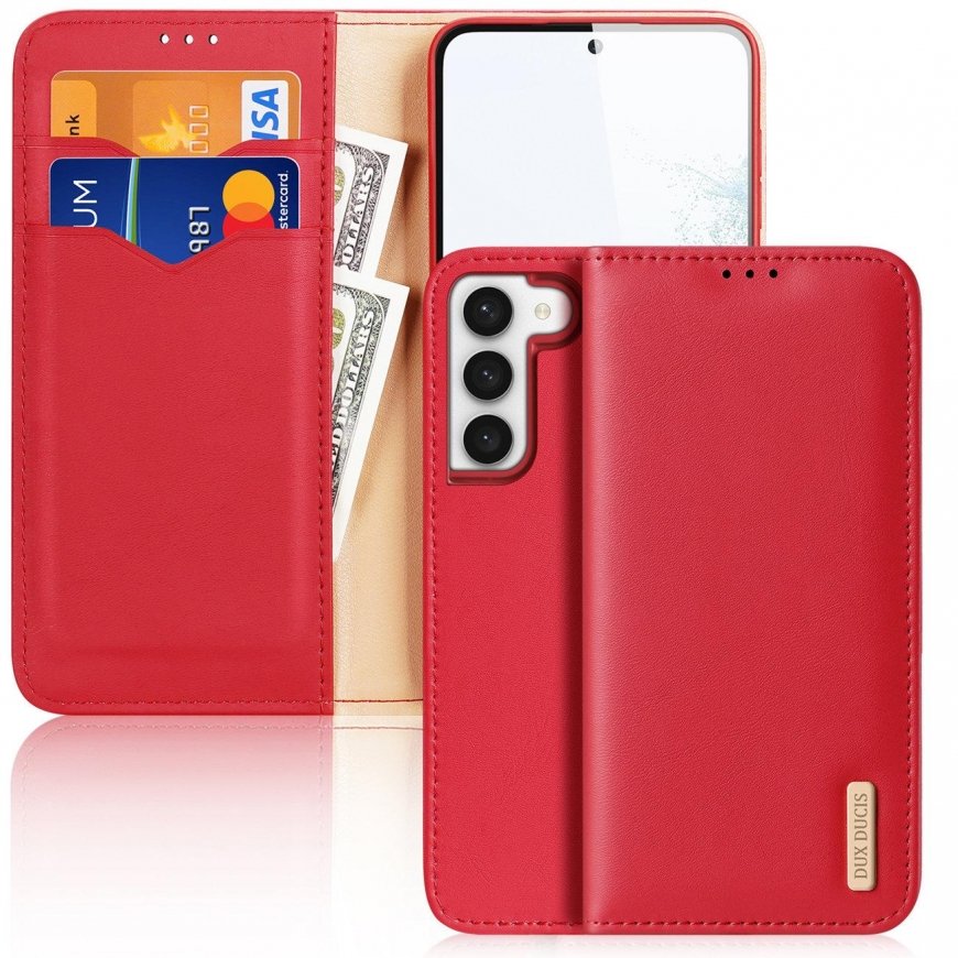 Dux Ducis Hivo Case Samsung Galaxy S23 + Flip Cover Case Stand RFID Blocking Red
