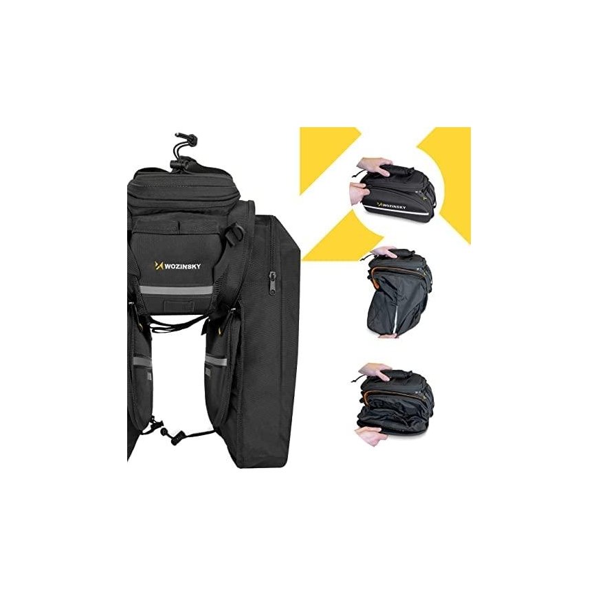 Wozinsky Capacity Bike Trunk Bag 35L (Rain Cover Included) Black (WBB19BK) – 4