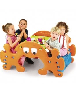 Picnic table with bench and swing 2 in 1 Feber
