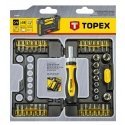 Topex screwdriver bits and sockets with handle, 38 pcs (39D344)