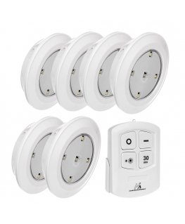 Maclean Energy MCE165 Remote Control LED Lamps Set, AAA Battieries, 6 Pieces in Set