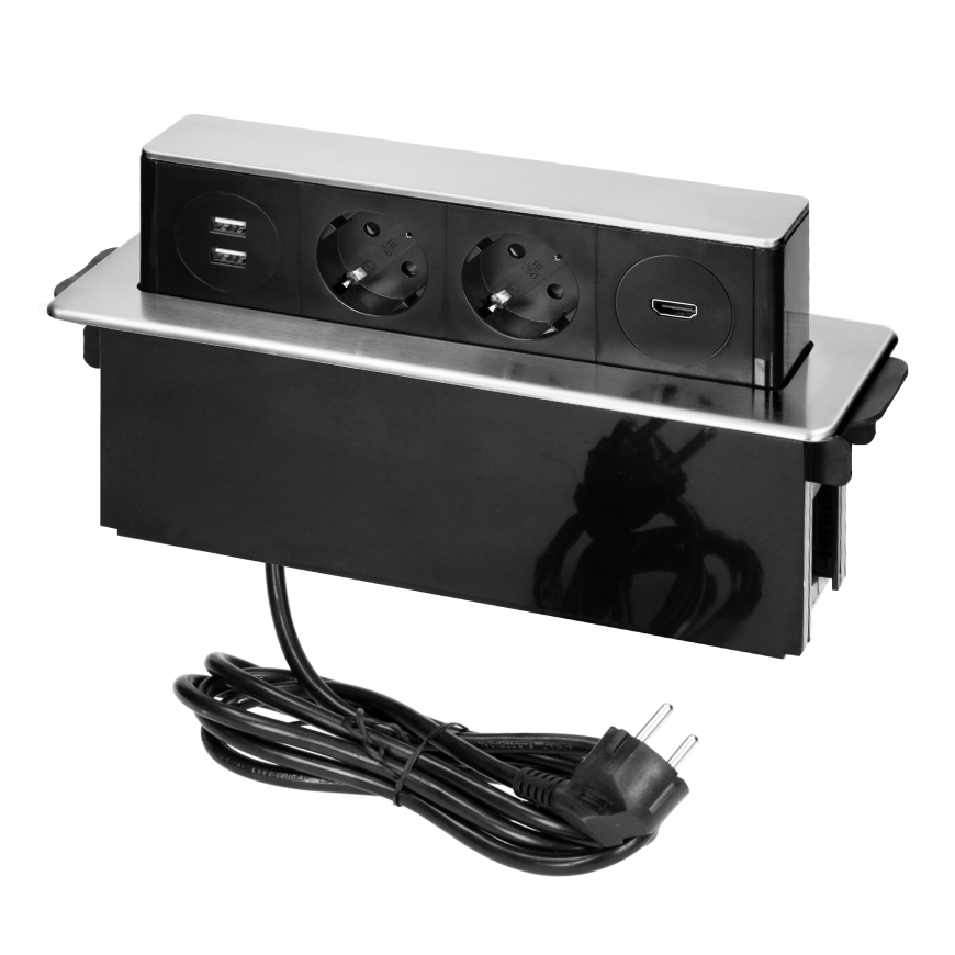 Orno Sliding furniture socket with flat