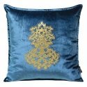 Eurofirany ROYAL 4 Velvet pillowcase with golden ornament, 45X45 cm, color: blue Eurofirany ROYAL 4 Velvet pillowcase with golden ornament, 45X45 cm, color: blue