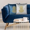 Eurofirany ROYAL 4 Velvet pillowcase with golden ornament, 45X45 cm, color: blue Eurofirany ROYAL 4 Velvet pillowcase with golden ornament, 45X45 cm, color: blue