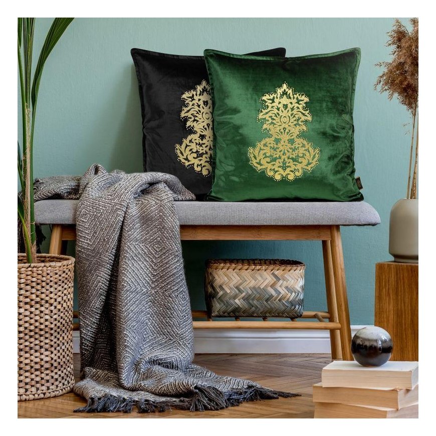 Eurofirany ROYAL 4 Velvet pillowcase with golden ornament, 45X45 cm, color: blue – 4