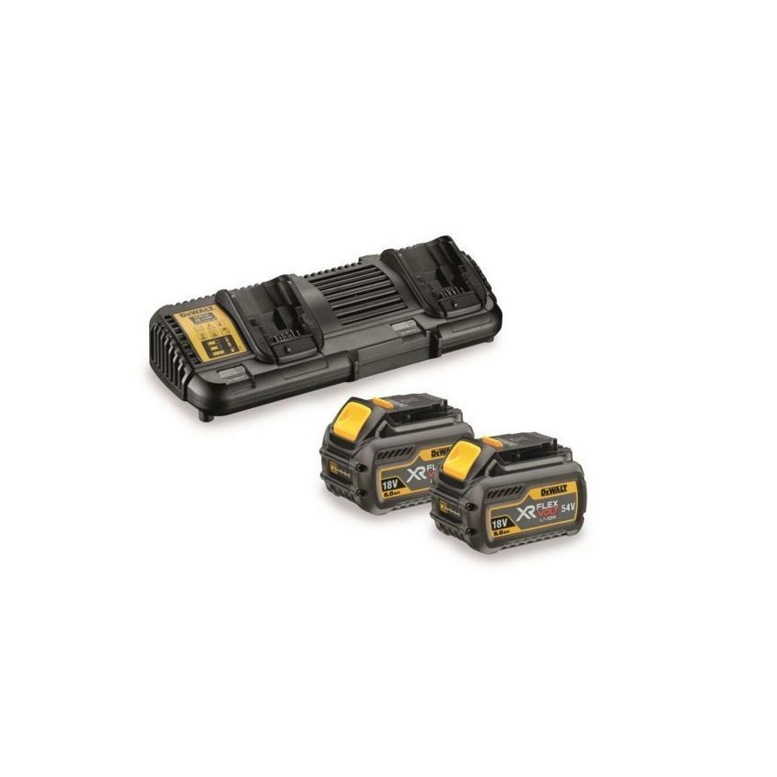Dewalt Akcesoria DeWalt 2 Li-Ion 6,0Ah baterijų 54V ir DeWALT įkroviklis [DCB132T2-QW]