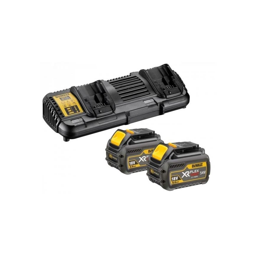 Dewalt Akcesoria DeWalt 2 Li-Ion 6,0Ah baterijų 54V ir DeWALT įkroviklis [DCB132T2-QW] – 3