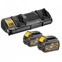 Dewalt Akcesoria DeWalt 2 Li-Ion 6,0Ah baterijų 54V ir DeWALT įkroviklis [DCB132T2-QW]
