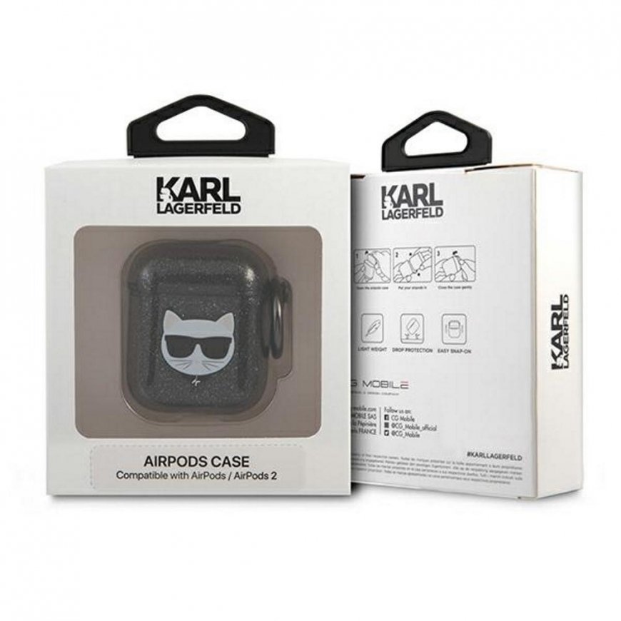 Karl Lagerfeld Karl Lagerfeld protective case KLA2UCHGK Shiny case AirPods 1/2 gray – 3
