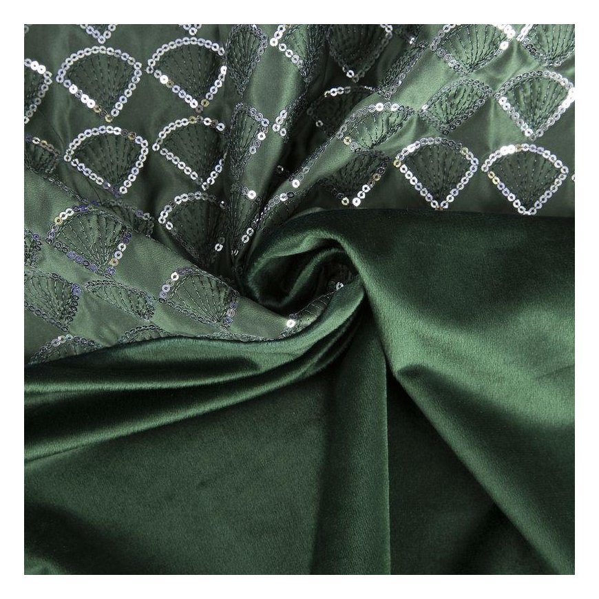 Eurofirany MARGOT Velvet night curtain with embroidered ribbon and sequins, 140X250 cm, loops/rings, – 8