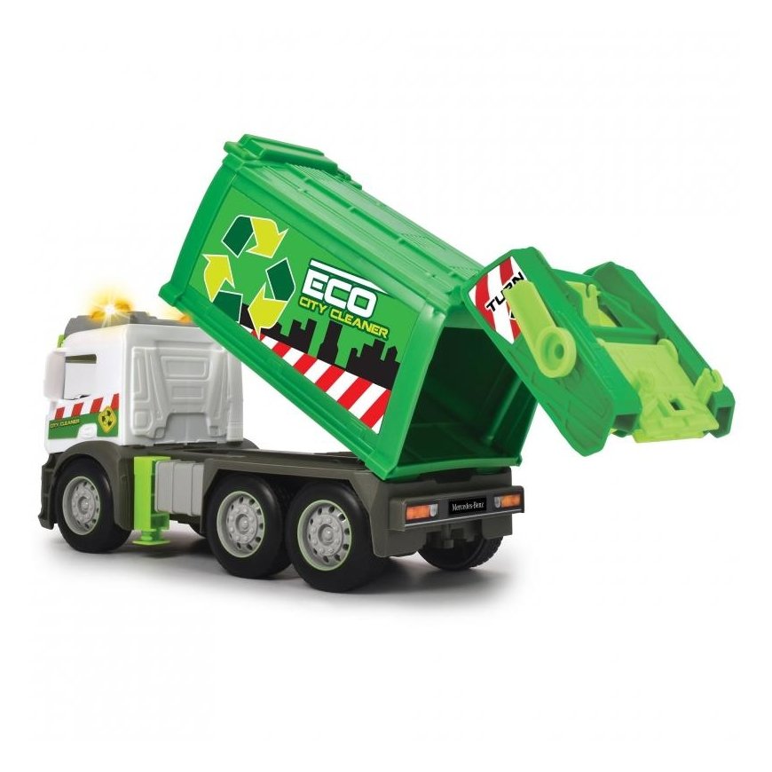 Toy Mercedes Benz garbage truck 26 cm with container, Dickie – 4