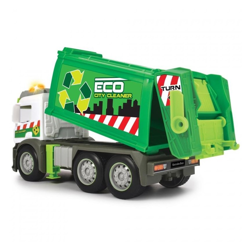 Toy Mercedes Benz garbage truck 26 cm with container, Dickie – 6