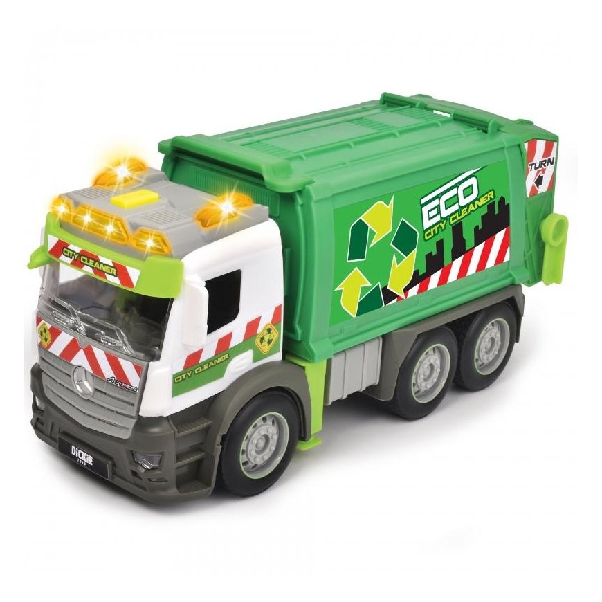 Toy Mercedes Benz garbage truck 26 cm with container, Dickie – 7