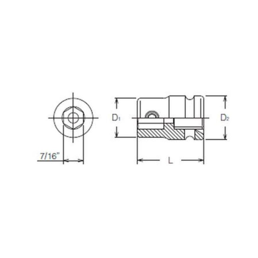 1/2" 11 mm antgalių laikiklis KOKEN – 2