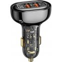Charger Usams Ład. same 1xUSB-C 2xUSB-A 125W Fast Charge transparent black CC158CC01 (US-CC158)