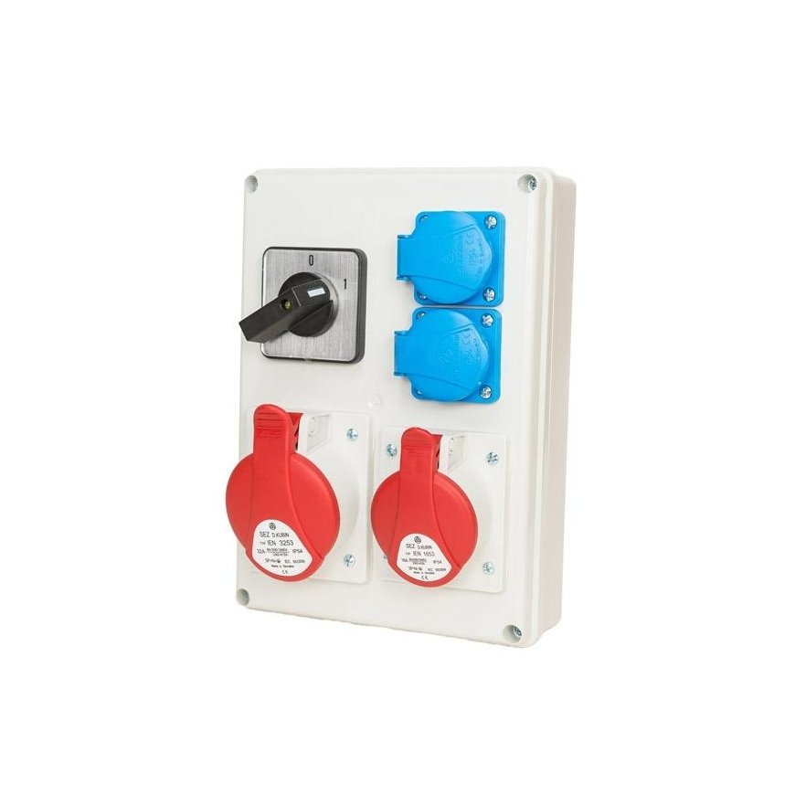 Orno SEZ skyrius 1x16A 5P/ 5P 2x230V TVM 21 IP44 0-1 (ROS-W1603.2/0-1 jungiklį) – 2