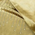 Eurofirany ROYAL / 3 Velvet table runner with zircons, 35X140 cm, color: golden Eurofirany ROYAL / 3 Velvet table runner with zircons, 35X140 cm, color: golden