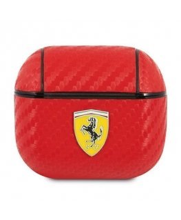 „Ferrari FESA3CARE AirPods 3“ uždengia raudoną/raudoną kelią PU anglis