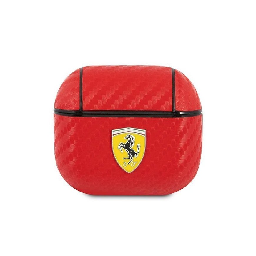 Ferrari FESA3CARE AirPods 3 Cover Red/Red Road PU Carbon