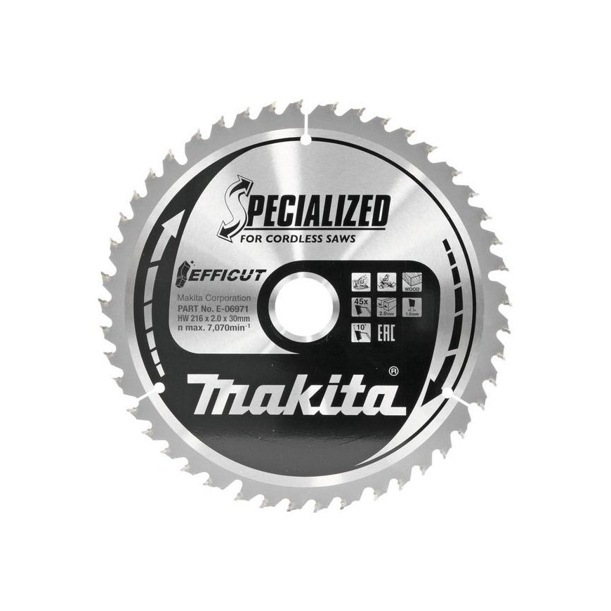 Makita E-08888 T.C.T. pjūklas 216X30X2,0MM, Z-60 EFFICUT