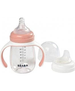 BEABA TRAINING BOTTLE-DRUNK 2IN1, 210 ML, OLD Pink