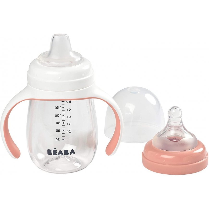 BEABA TRAINING BOTTLE-DRUNK 2IN1, 210 ML, OLD Pink – 2