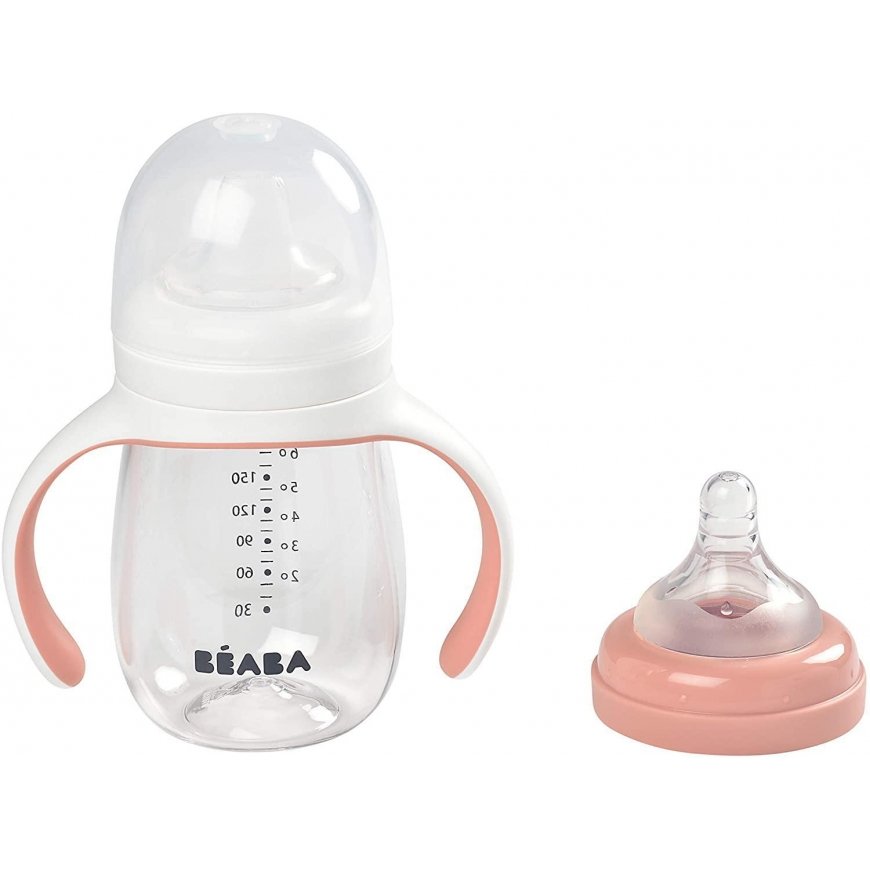 BEABA TRAINING BOTTLE-DRUNK 2IN1, 210 ML, OLD Pink – 4