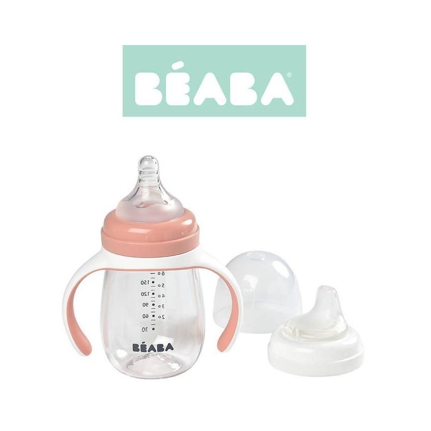 BEABA TRAINING BOTTLE-DRUNK 2IN1, 210 ML, OLD Pink – 7