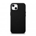 iCarer Litchi Premium Leather Case iPhone 14 Plus Magnetic Leather Case with MagSafe Black (WMI14220