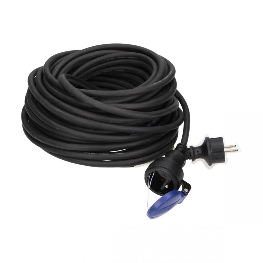Orno IP44 splash-proof workshop extension cord, 1x2P + Z 30m, rubber oil-resistant cable H07RN-F 3x1 – 3
