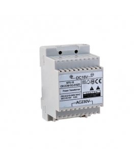 Orno 18VDC / 0.5A DIN rail power supply for SAGITTA series intercoms