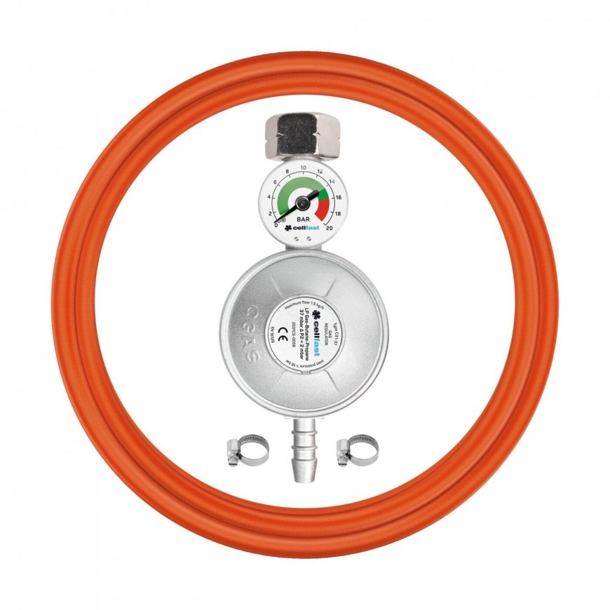 Cellfast CELLFAST Rinkinys PRZYŁĄCZENIOWY REDUKTOR Z MANOMETREM + WĄŻ 2,0 m PROPANBUTA C52-506