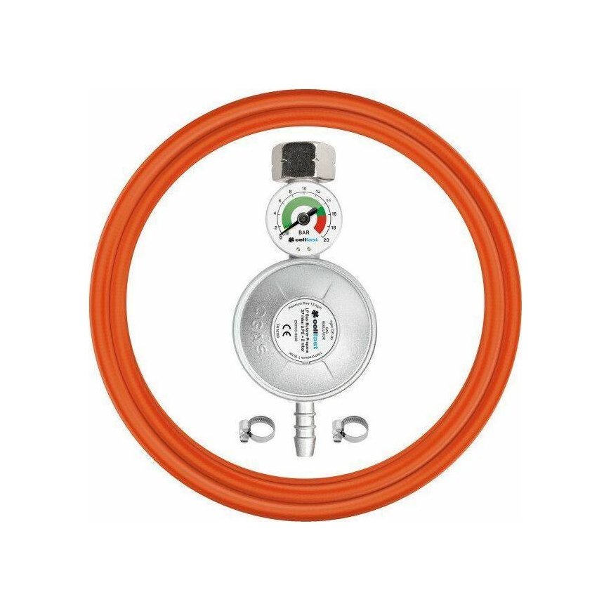 Cellfast CELLFAST Kit PRZYŁĄCZENIOWY REDUKTOR Z MANOMETREM + WĄŻ 2.0 m PROPANBUTA C52-506 – 4