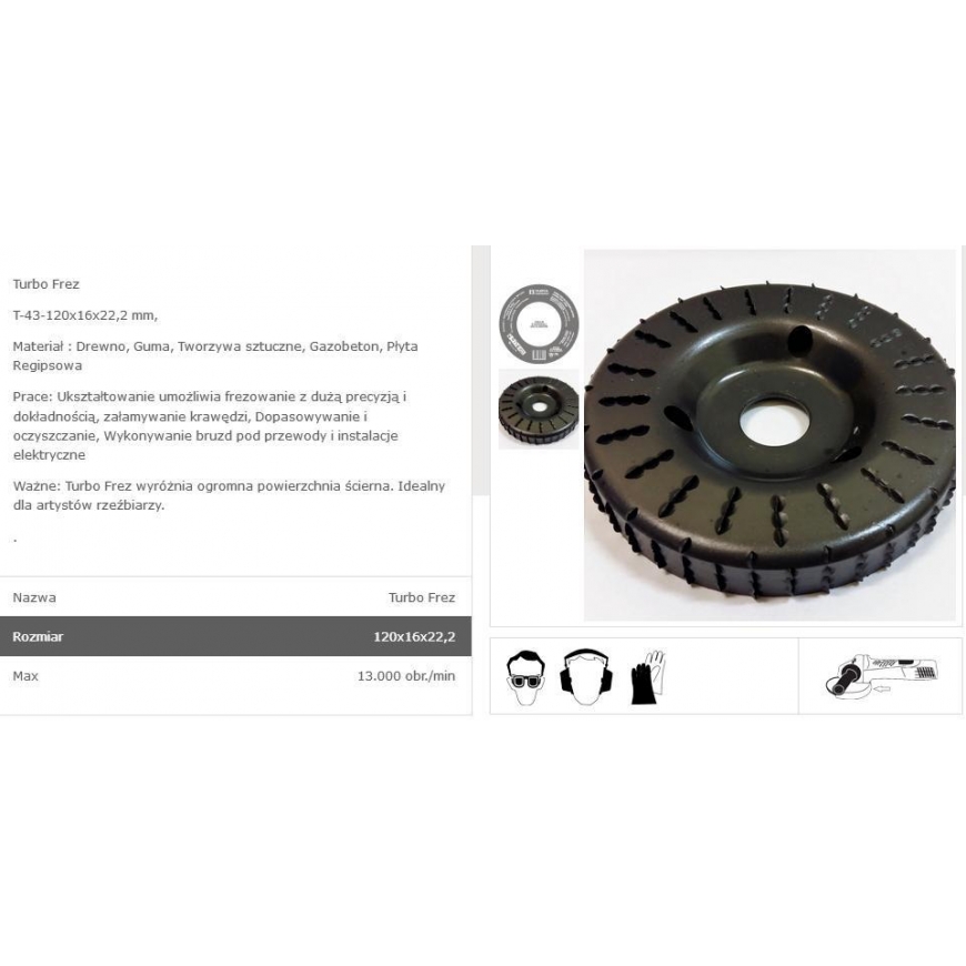 TARPOL SIZE GRINDER 120 / 18mm
