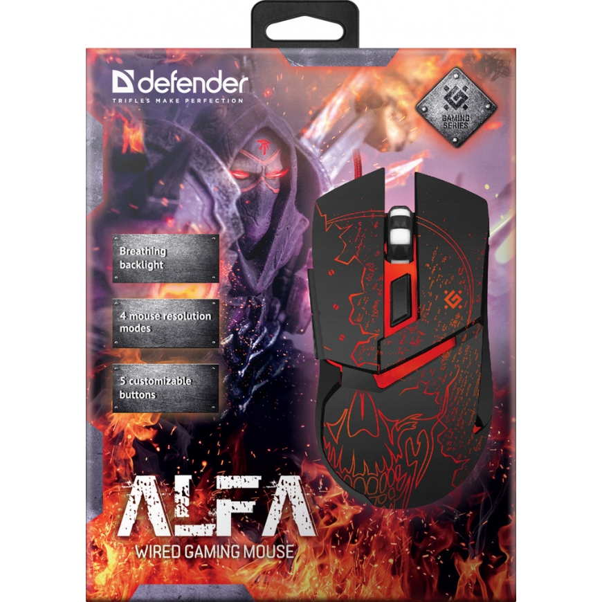 Defender Alfa GM-703L mouse Right-hand USB Type-A Optical 3200 DPI – 7