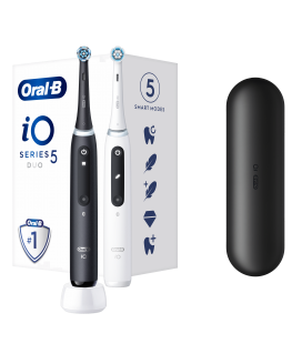 Braun iOG5d.2J6.2K Oral-B iO5 Electric Toothbrush Duo Pack Matt Black+Quite White