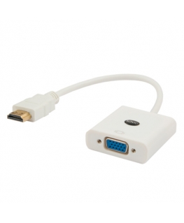 Savio CL-27/B vaizdo kabelio adapteris HDMI A tipo (standartinis) VGA (D-Sub) Balta