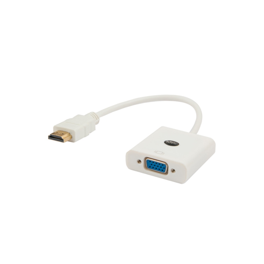 Savio CL-27/B video cable adapter HDMI Type A (Standard) VGA (D-Sub) White