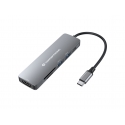 Conceptronic DONN11G interfeisa centrmezgls USB 3.2 Gen 1 (3.1 Gen 1) Type-C 5000 Mbit/s Pelēks Conceptronic DONN11G interfeisa centrmezgls USB 3.2 Gen 1 (3.1 Gen 1) Type-C 5000 Mbit/s Pelēks