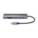 Conceptronic DONN11G sąsajos šakotuvas USB 3.2 Gen 1 (3.1 Gen 1) Type-C 5000 Mbit/ai Pilka Conceptronic DONN11G sąsajos šakotuvas USB 3.2 Gen 1 (3.1 Gen 1) Type-C 5000 Mbit/ai Pilka