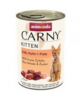 ANIMONDA Carny Kitten Veal Chicken Turkey - mitrā kaķu barība - 400g