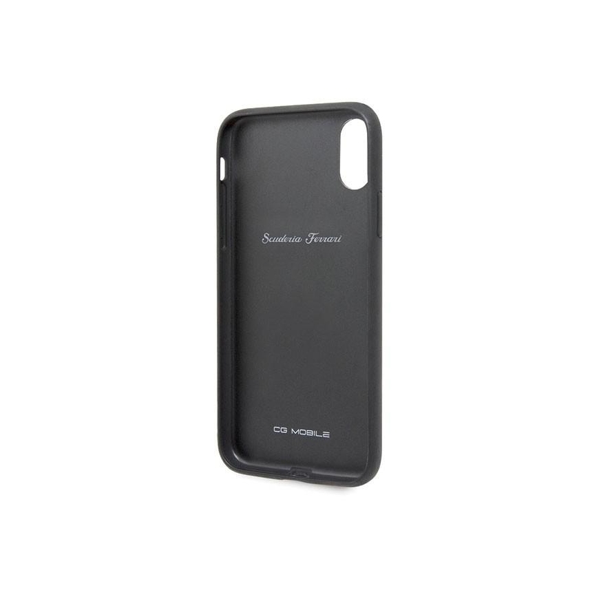 „Ferrari Hardcase“ FEOVEHCI65BK „iPhone Xs Maks“ nespalvotų/nespalvotų takelių pertvara – 4