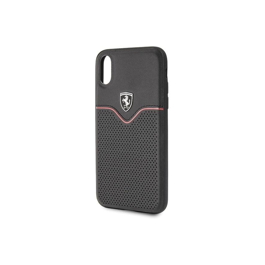 „Ferrari Hardcase“ FEOVEHCI65BK „iPhone Xs Maks“ nespalvotų/nespalvotų takelių pertvara – 5