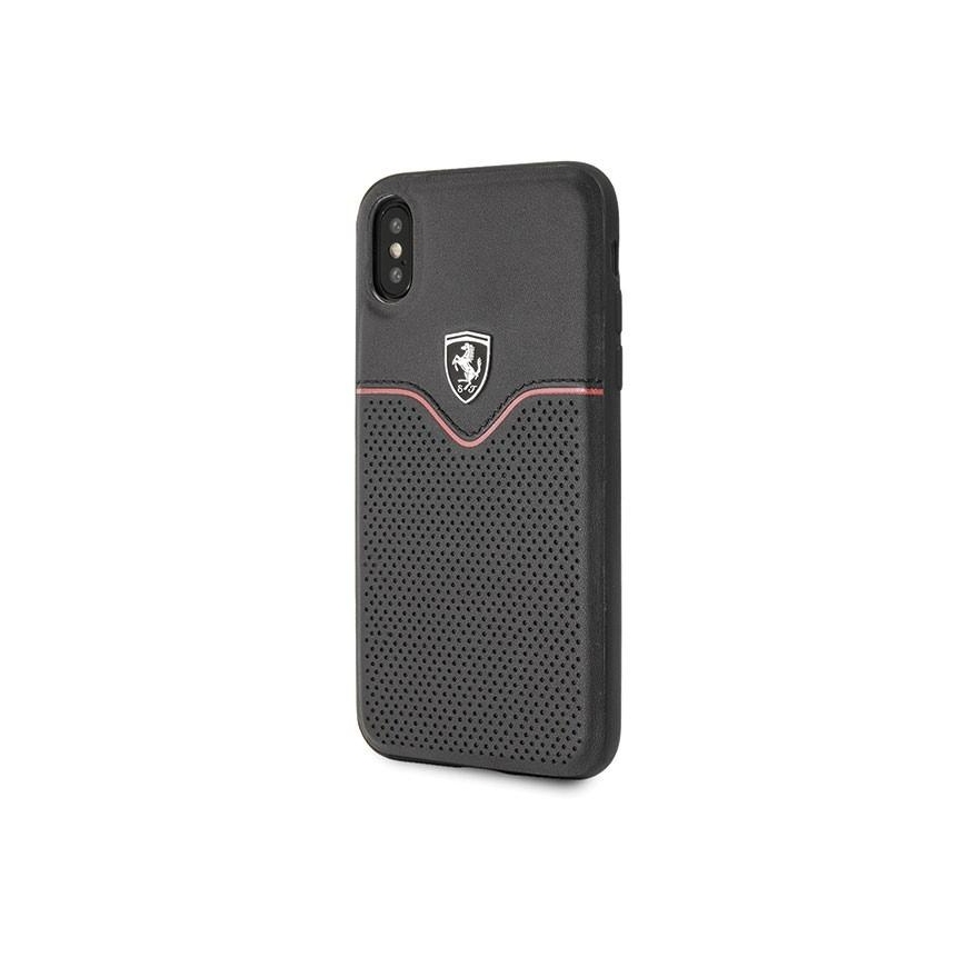 „Ferrari Hardcase“ FEOVEHCI65BK „iPhone Xs Maks“ nespalvotų/nespalvotų takelių pertvara – 6